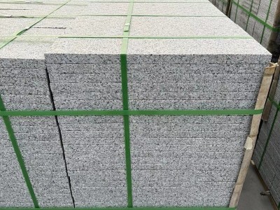 芝麻灰火烧板石材大理石工程道路地铺板花岗岩浅灰色荔枝面石板材图4