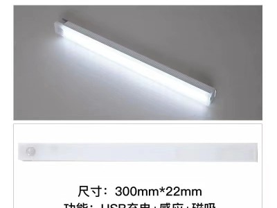 人体感应灯条usb充电led磁吸橱柜衣柜酒柜走廊过道应急小夜灯图4